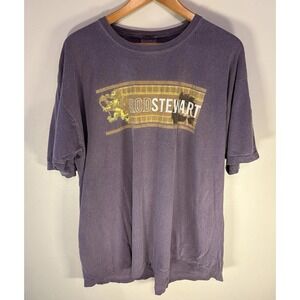 Vintage Purple Rod Stewart TEE shirt Mens XL Minimal Band Graphic